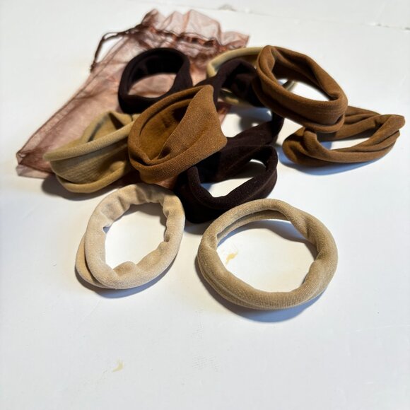 NEW 10 Hair Ties Comfortable Non-Pinch Brown Bundle - Picture 3 of 5